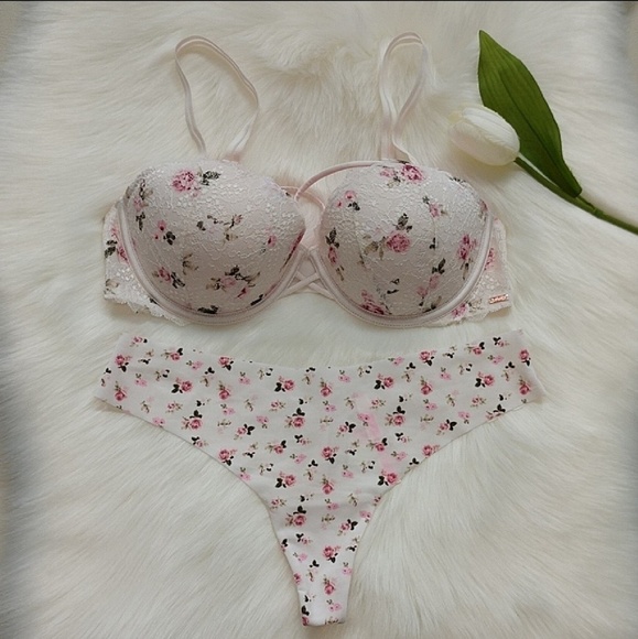 PINK Victoria's Secret Other - SIZE 36D 🌺PINK VS PUSH-UP DATE BRA + PANTY L.